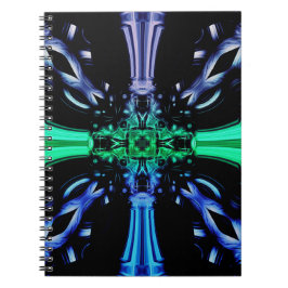 Futuristic Electric Plasma Fractal Design Notitieboek