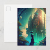 Futuristic Fantasy Castle Landscape Briefkaart (Voorkant / Achterkant)