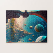 Futuristic Fantasy Castle Landscape Jigzaag Puzzle Legpuzzel (Horizontaal)