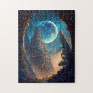 Futuristic Fantasy Castle Landscape Legpuzzel