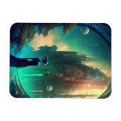 Futuristic Fantasy Castle Landscape Magneet (Horizontaal)