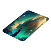 Futuristic Fantasy Castle Landscape Magneet (Linkerzijde)