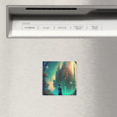 Futuristic Fantasy Castle Landscape Magneet (Insitu (Vaatwasser))