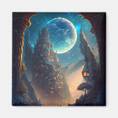 Futuristic Fantasy Castle Landscape Magneet (Voorkant)