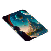 Futuristic Fantasy Castle Landscape Magnet Magneet (Rechterzijde)