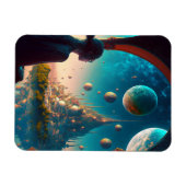 Futuristic Fantasy Castle Landscape Magnet Magneet (Horizontaal)