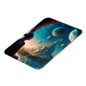 Futuristic Fantasy Castle Landscape Magnet Magneet (Linkerzijde)