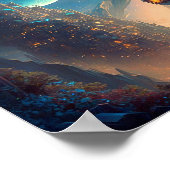 Futuristic Fantasy Castle Landscape Poster (Hoek)