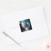 Futuristic Fantasy Castle Landscape Square Sticker (Envelop)