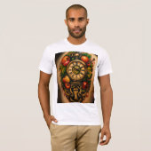 "Futuristic Fine Line Wing Tattoo T-Shirt Design – (Voorkant volledig)