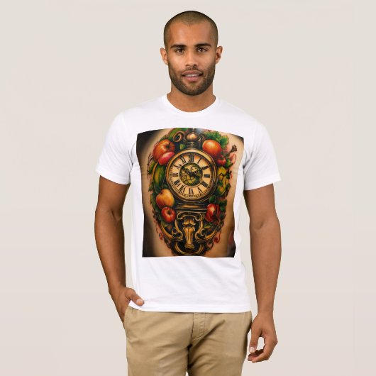 "Futuristic Fine Line Wing Tattoo T-Shirt Design – (Voorkant volledig)