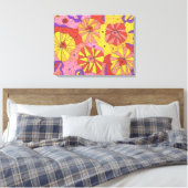 Futuristic Floral Garden Abstract Canvas Art Print (Insitu (Slaapkamer))