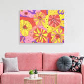 Futuristic Floral Garden Abstract Canvas Art Print (Insitu (Woonkamer))