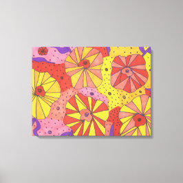 Futuristic Floral Garden Abstract Canvas Art Print