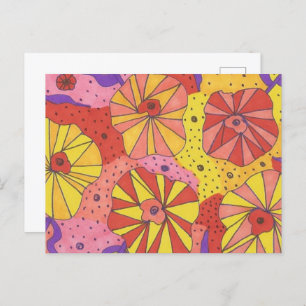 Futuristic Floral Garden Art Briefkaart