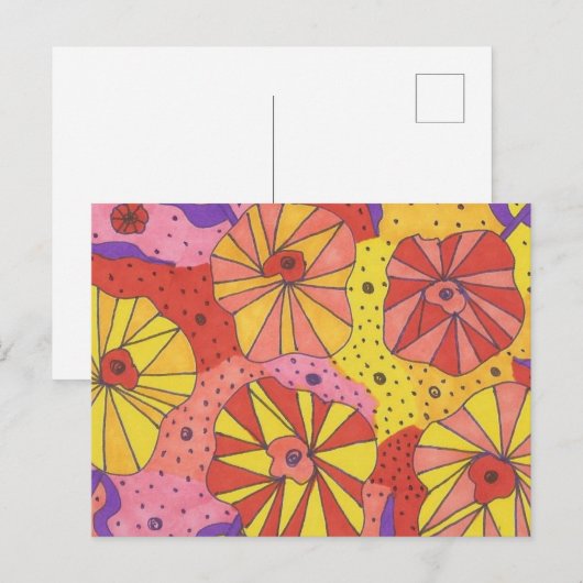 Futuristic Floral Garden Art Briefkaart (Voorkant / Achterkant)