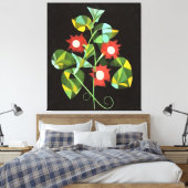 Futuristic Floral Morning Glory Abstracte Art Canvas Afdruk (Insitu (Slaapkamer))