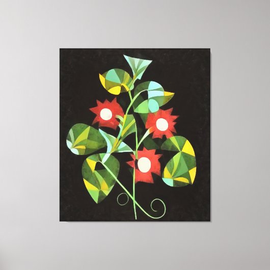 Futuristic Floral Morning Glory Abstracte Art Canvas Afdruk (Voorkant)