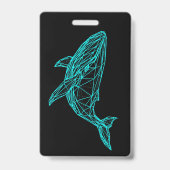 Futuristic Geometric Whale Badge (Achterkant)