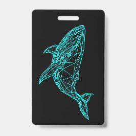 Futuristic Geometric Whale Badge