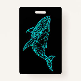 Futuristic Geometric Whale Badge