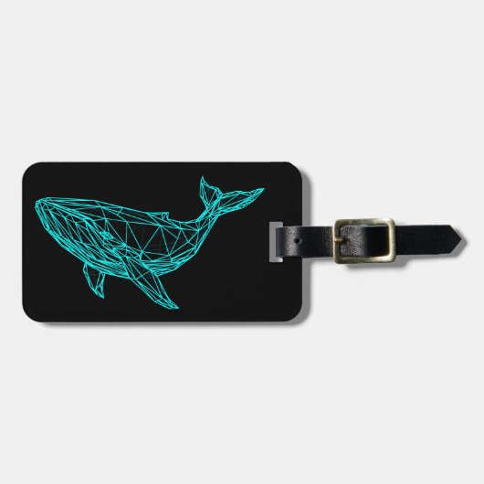 Futuristic Geometric Whale Bagagelabel (Voorkant horizontaal)