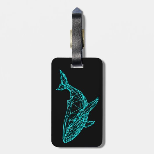 Futuristic Geometric Whale Bagagelabel (Achterkant verticaal)