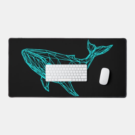 Futuristic Geometric Whale Desk Mat (Keyboard & Muis)