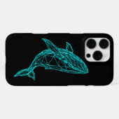 Futuristic Geometric Whale iPhone 16 Pro Max Case Hoesje (Achterkant horizontaal)