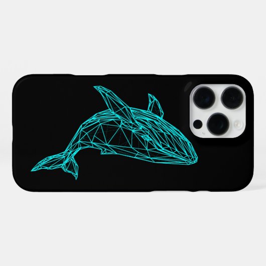 Futuristic Geometric Whale iPhone 16 Pro Max Case iPhone Hoesje (Achterkant horizontaal)