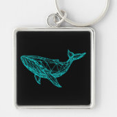 Futuristic Geometric Whale Keychain (Voorkant)