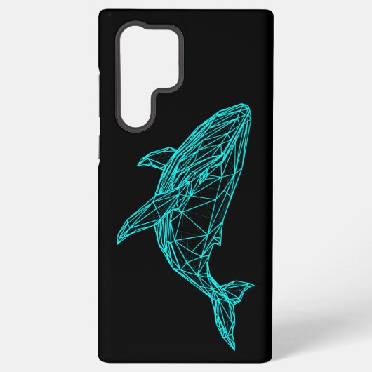 Futuristic Geometric Whale  Samsung Galaxy Hoesje (Achterkant)