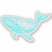 Futuristic Geometric Whale Sticker (Voorkant)