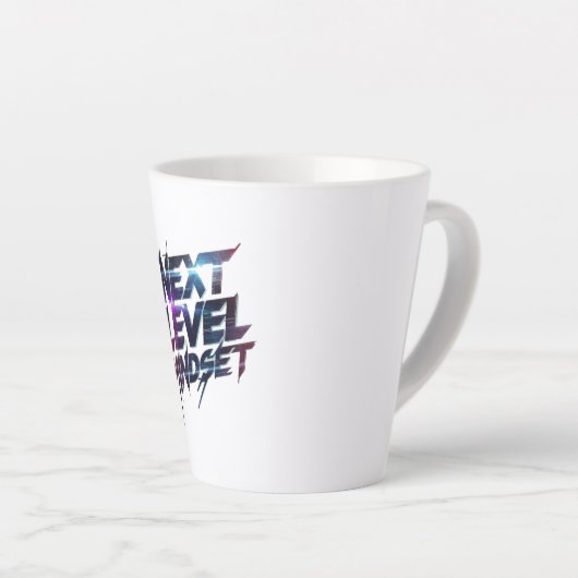 Futuristic Glitch Typography for Success Latte Mok (Rechterhoek)