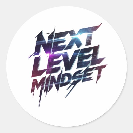 Futuristic Glitch Typography for Success Ronde Sticker (Voorkant)