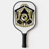 Futuristic Gold Black Geometric Cybernetic Abstrac Pickleball Paddle (Achterkant)