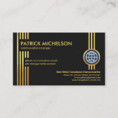 Futuristic Gold Lines Professional CEO Foundation Visitekaartje (Voorkant)