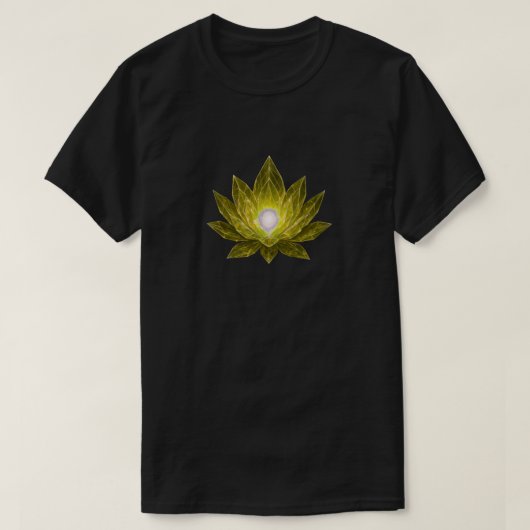Futuristic Golden Crystal Lotus • Sci-Fi Energy T-shirt (Design voorkant)