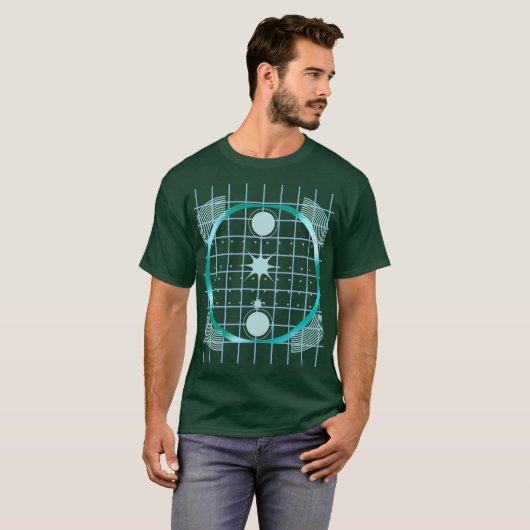 Futuristic Grid Circle Abstract Design T-shirt (Voorkant volledig)
