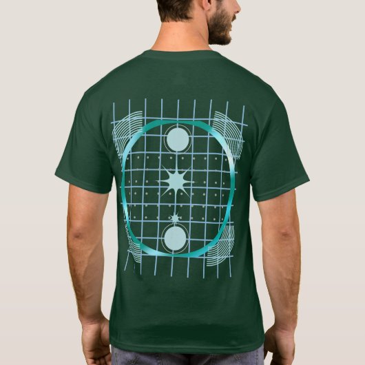 Futuristic Grid Circle Abstract Design T-shirt (Achterkant)