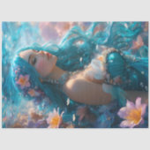 Futuristic Icy Blue Mermaid decoupage Paper Tissuepapier (Voorkant)
