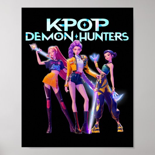 Futuristic K-Pop Style Cyberpunk Girl Group Poster (Voorkant)