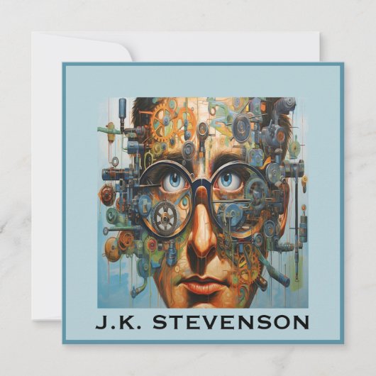 FUTURISTIC kleine bord, briefpapier, uitnodiging (Voorkant)