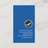 Futuristic Letter-M Jet Airplane Pilot Visitekaartje (Achterkant)