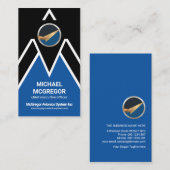 Futuristic Letter-M Jet Airplane Pilot Visitekaartje (Voorkant / Achterkant)