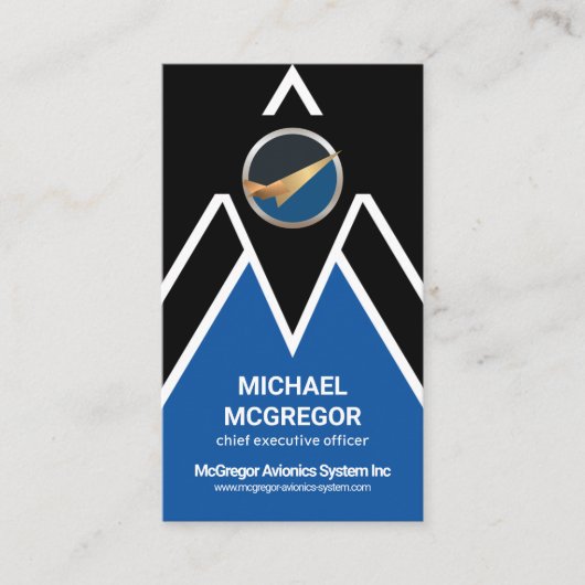 Futuristic Letter-M Jet Airplane Pilot Visitekaartje (Voorkant)