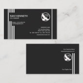 Futuristic Lines Elegant Black CEO Founder Visitekaartje (Voorkant / Achterkant)