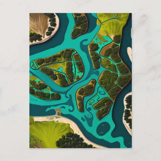 Futuristic Marshlands Briefkaart (Voorkant)