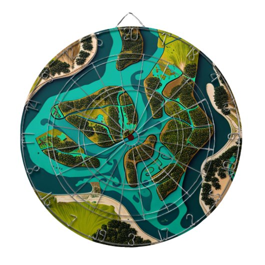 Futuristic Marshlands Dartbord (Voorkant)