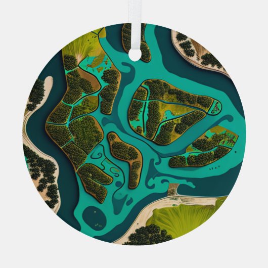 Futuristic Marshlands Glas Ornament (Achterkant)